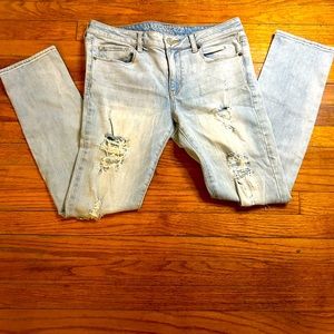 American Eagle size 12 women’s ripped blue jeans. $30 OBO